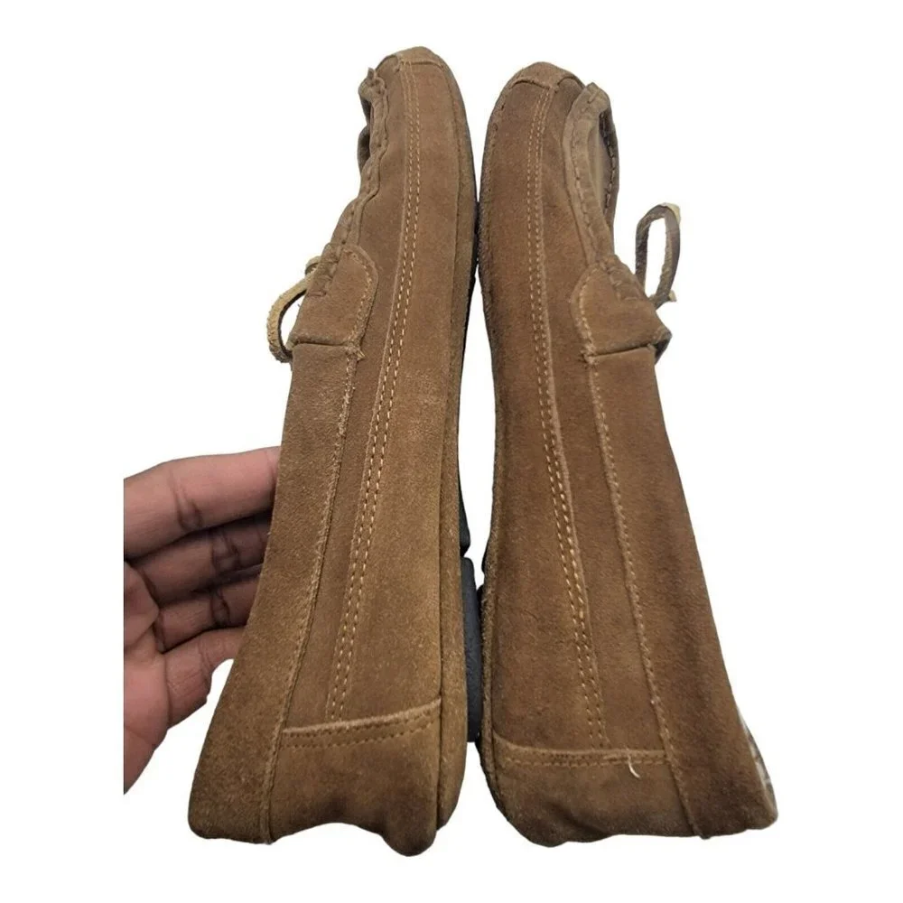 Eddie Bauer Shoes Mens Size 13 Edison Faux Fur Lined Moccasin Suede Slippers - Picture 9 of 11